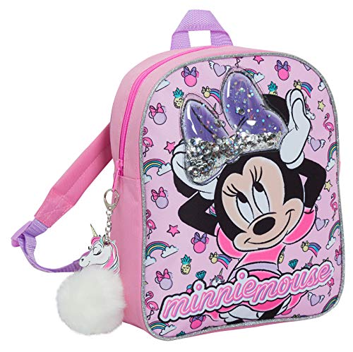 Disney Minnie Mouse Glitzer-Rucksack für Kinder, Schule, Kindergarten, Mittagessen, Büchertasche, Rucksack von Disney