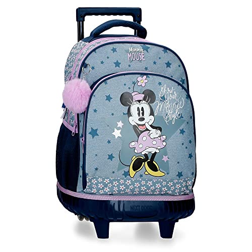 Disney Minnie Style Kompakter Rucksack 2 Rollen Blau 32x43x21 cm Polyester 28,9L von Disney