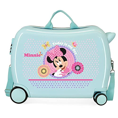 Disney Minnie Today is my day Kabinenkoffer Blau 38 x 55 x 20 cm Starres ABS Seitliches Zahlenschloss 34L 2 kg 4 Doppelrollen Handgepäck von Disney