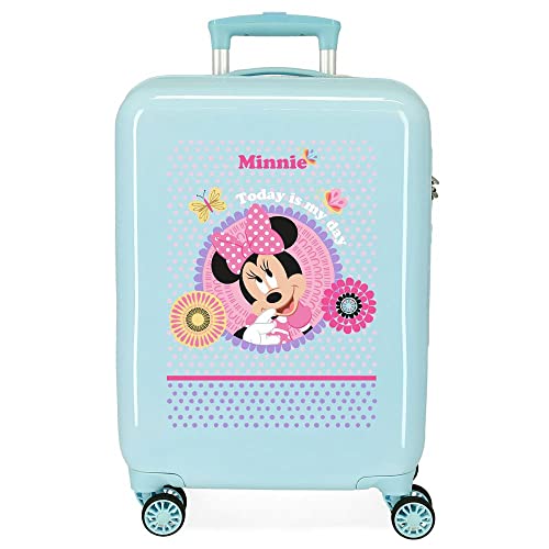 Disney Minnie Heute ist mein Tag Blau Kinderkoffer 50 x 39 x 20 cm starres ABS seitliches Zahlenschloss 34 l 1,8 kg 4 Rollen Handgepäck von Disney