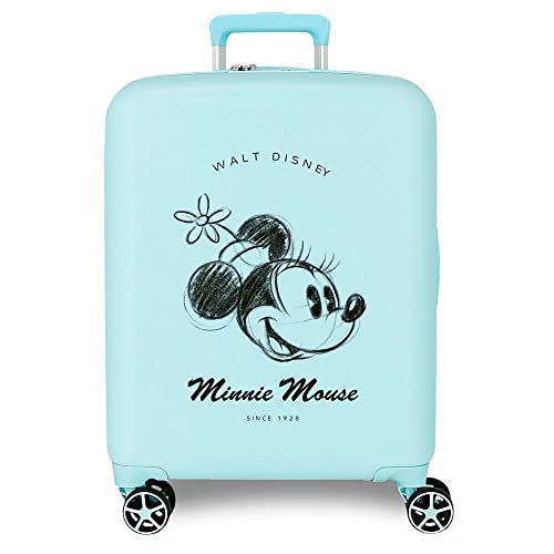Disney Minnie You are Magic Kabinenkoffer, Blau, 40 x 55 x 20 cm, starres ABS, integriertes TSA-Schloss, 38,4 l, 2,82 kg, 4 Doppelrollen, Handgepäck von Disney