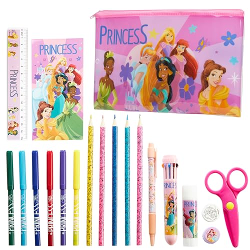 Disney Prinzessinnen Federmäppchen Mädchen, Gefülltes Pencil Case mit Schreibwaren & Stiften - Mädchen Geschenke von Disney