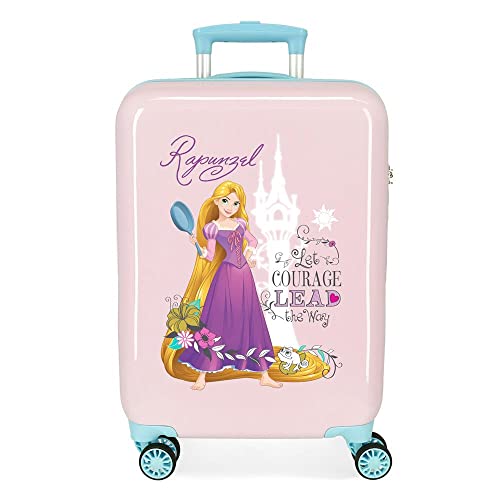 Disney Prinzessinnen Kabinenkoffer, Rosa, 38 x 55 x 20 cm, Hartplastik, seitlicher Kombinationsverschluss, 34 l, 2 kg, 4 Räder von Disney