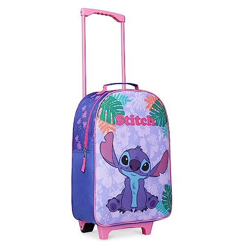 Disney Stitch Kinderkoffer Mädchen Jungen - Trolley Handgepäck Reisekoffer Kinder mit Rollen Kabine Tasche für Urlaub Offizielle Stitch Fanartikel - 47x30x17cm (Blau Stitch) von Disney