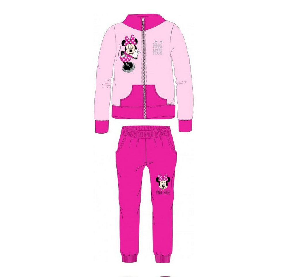 Disney Trainingsanzug Minnie Mouse Mädchen Trainingsanzug Lang, Pink-Rosa, 92-128 (Set, 2-tlg) von Disney