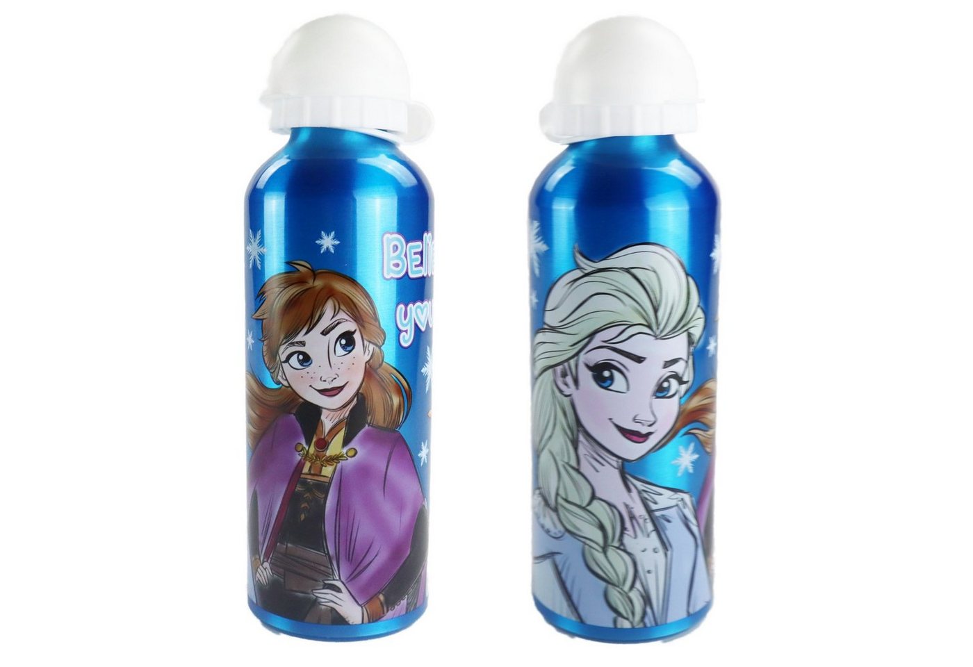 Disney Trinkflasche Disney Die Eiskönigin Alu Wasserflasche Trinkflasche Flasche 500 ml, Anna Elsa von Disney