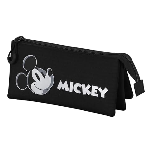 Disney Unisex Micky Maus Iconic-HS Silver Federmäppchen, Schwarz, 23 x 11 cm von Disney