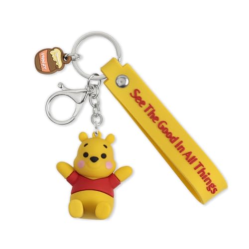 Disney Winnie Puuh GH00327YL.PH Schlüsselanhänger mit 3D-Anhänger, Gelb, gelb, Einheitsgröße, Retro von Disney