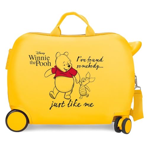 Disney Winnie The Pooh Kinderkoffer, Ocker, 50 x 39 x 20 cm, starr, ABS-Kombinationsverschluss, seitlich 78 l, 1,8 kg, 4 Räder, Handgepäck, gelb, Kinderkoffer von Pepe Jeans