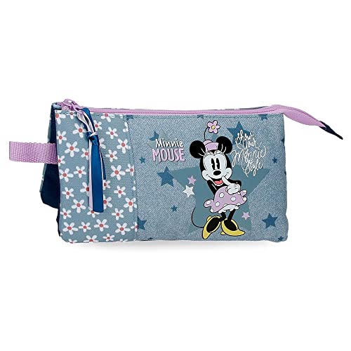 Federmäppchen im Disney-Minnie-Stil, blau, 22 x 12 x 5 cm, Polyester von Disney