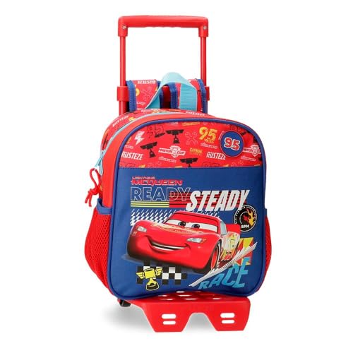 Joumma Disney Cars Lets Race Kindergartenrucksack, Rot, 21 x 25 x 10 cm, Polyester, 5,25 l, rot, Kindergarten-Rucksack von Disney