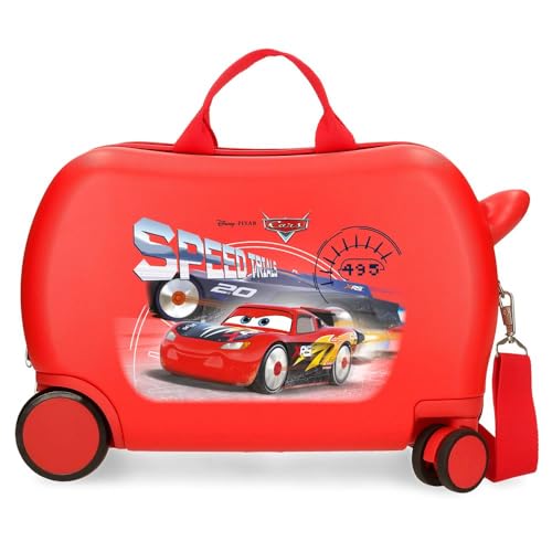 Joumma Disney Cars Speed Trials Kinderkoffer, Rot, 45 x 31 x 20 cm, Harter ABS-Kunststoff, 24,6 l, 1,8 kg, 4 Räder, Handgepäck, Handgepäck, rot, Kinderkoffer von Disney