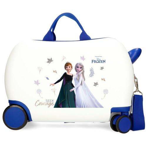 Joumma Disney Eiskönigin Seek Courage Kinderkoffer weiß 45 x 31 x 20 cm starr ABS 24,6 l 1,8 kg 4 Räder Gepäck Hand, weiß, Kinderkoffer von Disney