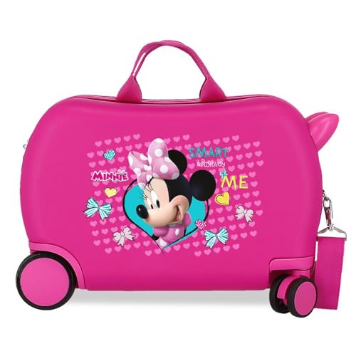Joumma Disney Enjoy Minnie, Kinderkoffer, Rosa, 45 x 31 x 20 cm, starr, ABS, 24,6 l, 1,8 kg, 4 Räder, Handgepäck, Rosa, Kinderkoffer von Disney