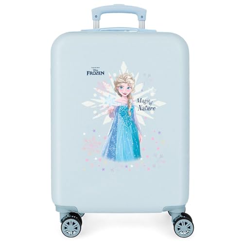 Joumma Disney Frozen Magic Ice Kabinenkoffer, Blau, 38 x 55 x 20 cm, starr, ABS, seitlicher Zahlenschloss, 35 l, 2 kg, 4 Doppelrollen, Handgepäck, blau, Kabinenkoffer von Disney