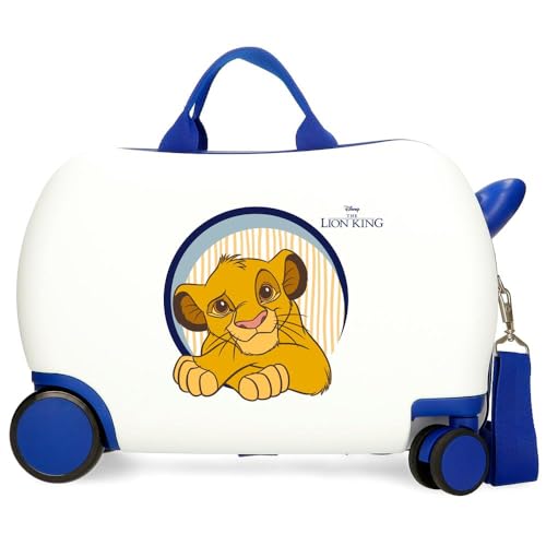 Joumma Disney Hakuna Matata Kinderkoffer, weiß, 45 x 31 x 20 cm, Harter ABS-Kunststoff, 24,6 l, 2 kg, 4 Räder, Handgepäck, weiß, Kinderkoffer von Disney