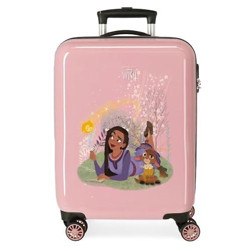 Joumma Disney Make a Wish Kabinenkoffer, Rosa, 38 x 55 x 20 cm, starr, ABS, seitlicher Kombinationsverschluss, 34 l, 2 kg, 4 Räder, Gepäck, Hand, Rosa, Kabinenkoffer von Disney