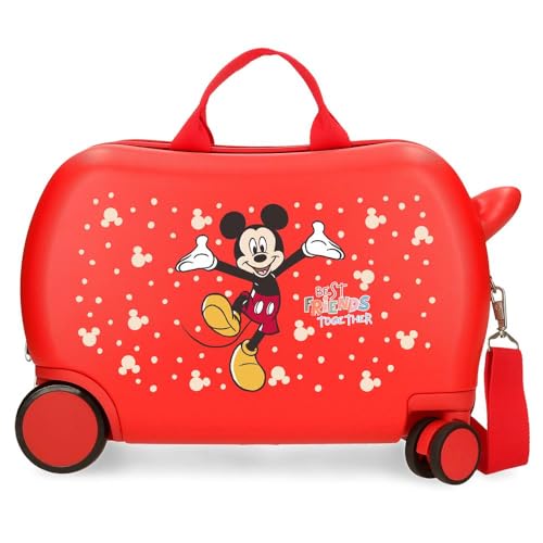 Joumma Bags, Disney Mickey Best Friends together, Kinderkoffer, Kabinenkoffer, aus ABS, Vier doppelte, multidirektional drehbare Räder, Seitliches Zahlenschloss, Praktischer Innenraum mit zwei Fächern von Disney