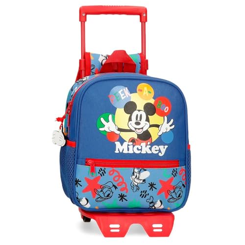 Joumma Disney Micky Peek a Boo Kindergartenrucksack, Blau, 21 x 25 x 10 cm, Polyester, 5,25 l, blau, Kindergarten-Rucksack von Disney
