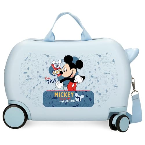 Joumma Disney Micky Road Trip Kinderkoffer, Blau, 45 x 31 x 20 cm, starr, ABS, 24,6 l, 1,8 kg, 4 Räder, Handgepäck, blau, Kinderkoffer von Disney