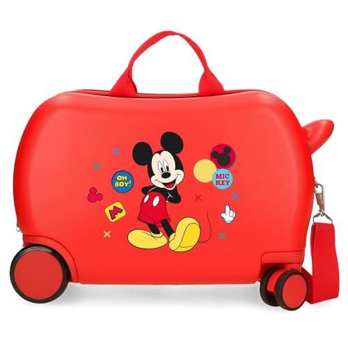 Joumma Disney Minnie-Enjoy The Day Kinderkoffer, Rot, 45 x 31 x 20 cm, starr, ABS, 24,6 l, 1,8 kg, 4 Räder, Handgepäck, Handgepäck, rot, Kinderkoffer von Disney