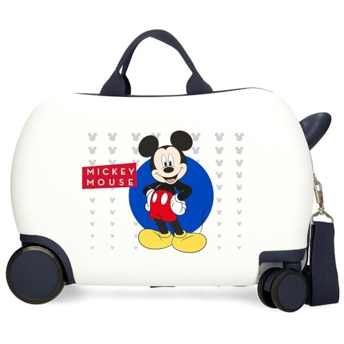 Joumma Disney Minnie-Enjoy The Day Kinderkoffer, weiß, 45 x 31 x 20 cm, Harter ABS-Kunststoff, 24,6 l, 1,8 kg, 4 Räder, Handgepäck, Handgepäck, weiß, Kinderkoffer von Disney