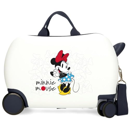 Joumma Disney Minnie-Magic-Kinderkoffer, Weiß, 45 x 31 x 20 cm, Harter ABS-Kunststoff, 24,6 l, 1,8 kg, 4 Räder, Handgepäck, Handgepäck, weiß, Kinderkoffer von Disney