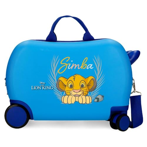 Joumma Disney Simba Camouflaged Kinderkoffer, Blau, 45 x 31 x 20 cm, Harter ABS-Kunststoff, 24,6 l, 1,8 kg, 4 Räder, Handgepäck, Handgepäck, blau, Kinderkoffer von Disney