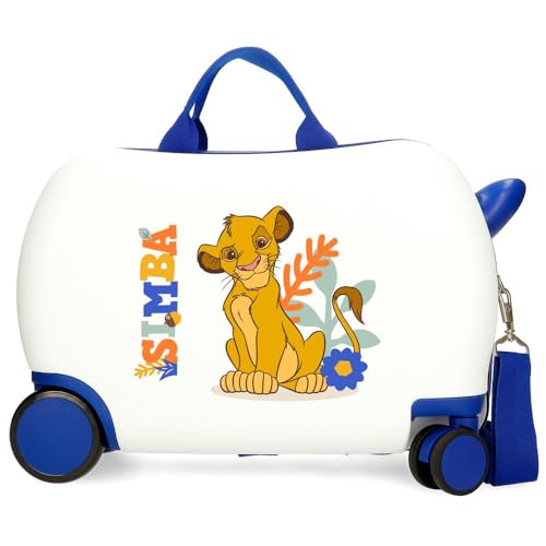 Joumma Disney Simba Colors Kinderkoffer, Weiß, 45 x 31 x 20 cm, Harter ABS-Kunststoff, 24,6 l, 1,8 kg, 4 Räder, Handgepäck, Handgepäck, weiß, Kinderkoffer von Disney