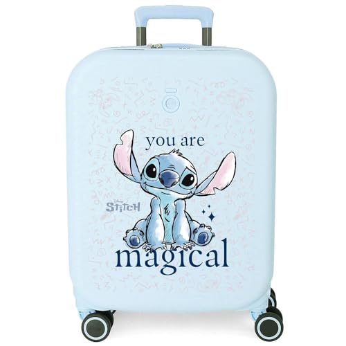 Joumma Disney Stitch You Are Magical Kabinenkoffer, Blau, 40 x 55 x 20 cm, starrer ABS-Verschluss, TSA 37L, 3,22 kg, 4 Doppelräder, Handgepäck, blau, Kabinenkoffer von Disney