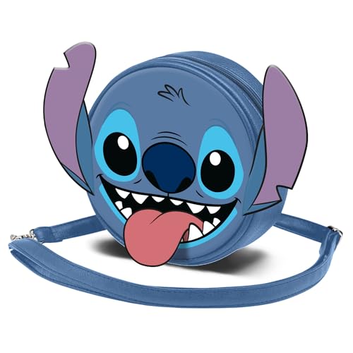 Lilo und Stitch Tongue-Runde Schultertasche, Blau, 18,5 x 18,5 cm von Disney
