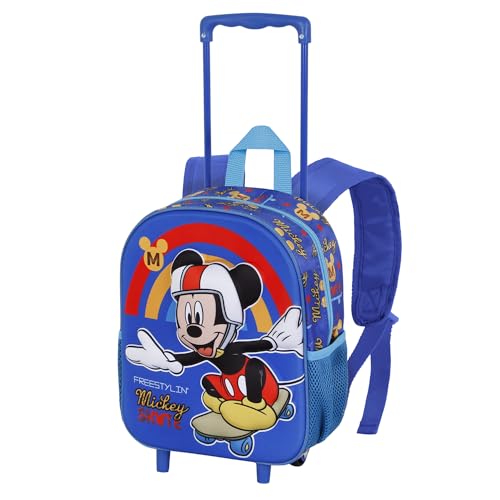 Micky Maus Freestyle-Kleiner 3D Rucksack mit Rädern, Blau, 26 x 34 cm, Kapazität 12,5 L von Disney