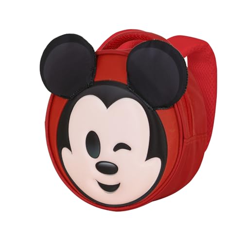 Micky Maus Send-Emoji Rucksack, Rot, 22 x 22 cm, Kapazität 4 L von Disney