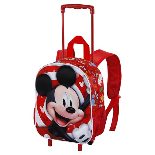 Disney Micky Maus Twirl-Kleiner 3D Rucksack mit Rädern, Rot, 26 x 34 cm, Kapazität 12,5 L von Disney