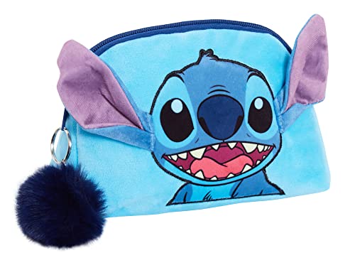 Stitch Make-up-Tasche für Frauen Mädchen Disney Federmäppchen Doppelseitige Samt Kosmetikartikel Reisetasche Geschenk von Disney