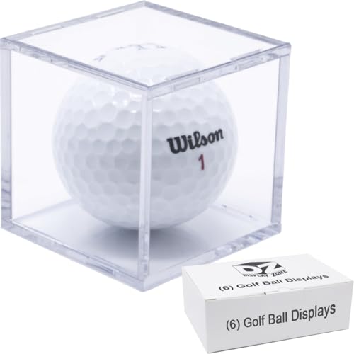 Display Zone Golfballwürfel – Präsentieren Sie Ihre Sammlung und bewahren Sie Ihre Golfbälle – atemberaubende transparente Golfballhalter – 6 Stück Golfdisplays von Display Zone