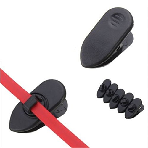 Distinct® Kopfhörer-Klemmen, 10 Stück, 360 Grad drehbar, gegen verdrehte Kabel 10 Stück Schwarz von Distinct