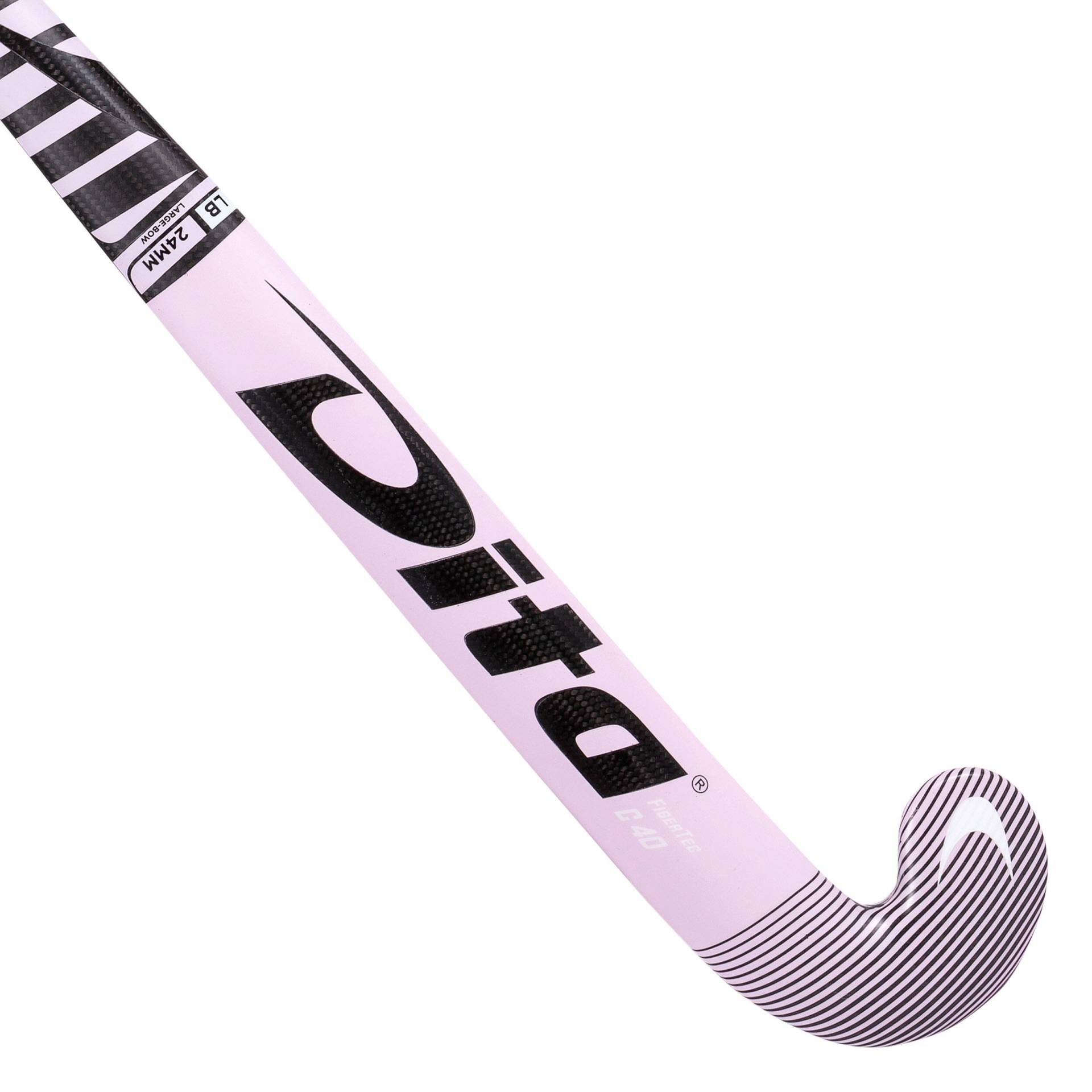 Damen/Herren Feldhockeyschläger Fortgeschrittene Low Bow 40 % Carbon - FiberTecC40 hellrosa von Dita