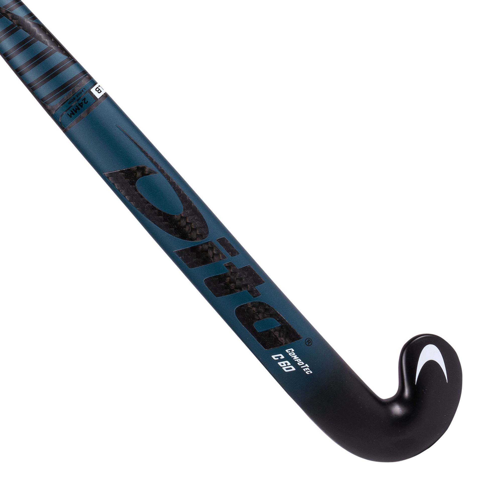 Damen/Herren Feldhockeyschläger Fortgeschrittene Low Bow 60 % Carbon - CompotecC60 dunkeltürkis von Dita