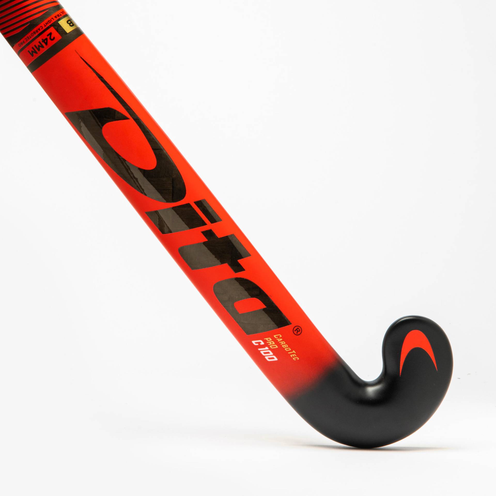 Feldhockeyschläger Erwachsene Expert LowBow 100 % Carbon - CarboTec C100 rot von Dita