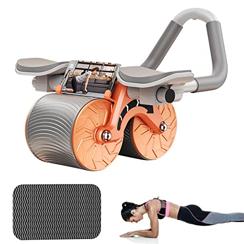 Ditanpu Automatische Rebound-Bauchrolle, Wheels Roller Domestic Bauchtrainer,Bauchroller Für Bauchmuskeltraining Mit Stabilen Doppelrädern Und Automatischem Rückprall (Orange) von Ditanpu