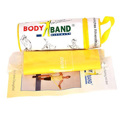 DITTMANN Body Band 2,5m im Beutel gelb (leicht) DITTMANN Body Band Fitnessband Gymanstik Expander Kraft von Dittmann