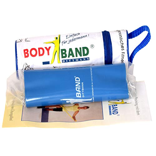 DITTMANN Body Band Fitnessband Gymanstik Expander Kraft 2.5m blau extra stark von Dittmann