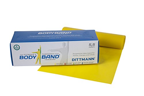 DITTMANN Body Band Fitnessband Gymanstik Expander Kraft 5.5m gelb (leicht) von Dittmann