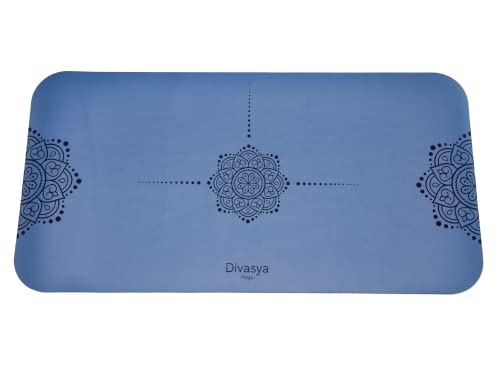 DIVASYA Yoga-Knie-Pad: Yoga-Kissen, Knieschoner, Yoga-Knie-Polster (64x33cm), stark dämpfender Naturkautschuk & rutschfeste professional grip Oberfläche. Auch für Ellbogen/Handgelenke (Blau) von Divasya