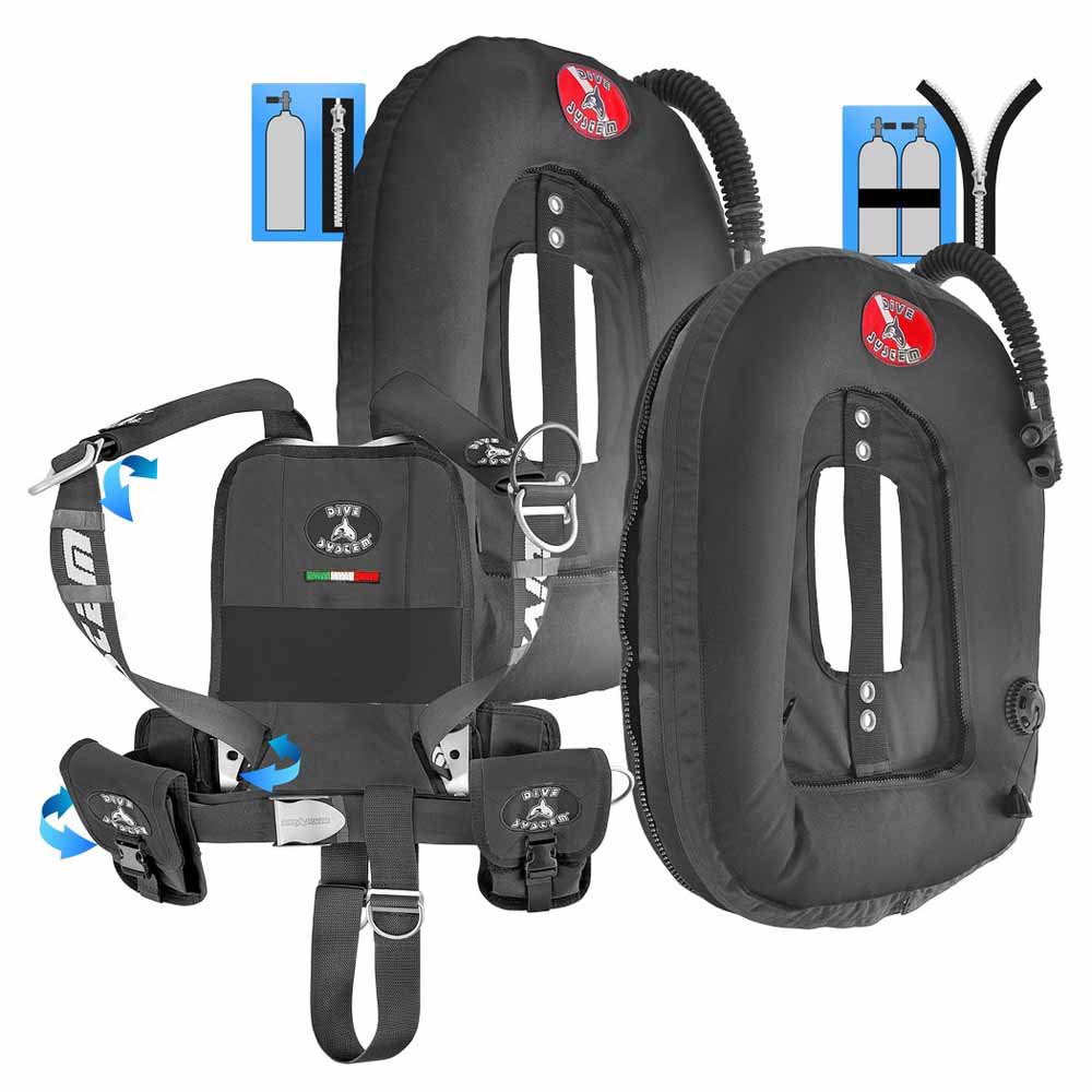 Dive System Quikly Moby Wing Schwarz von Dive System