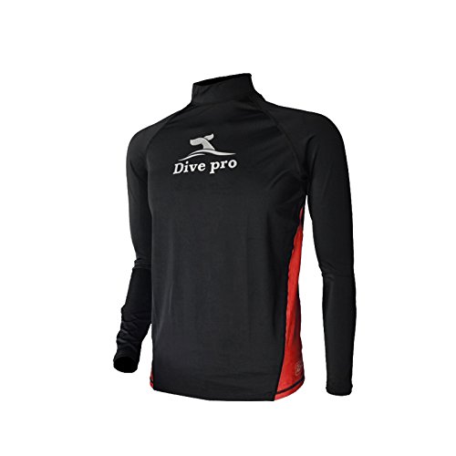 DivePro Rash Guard Lycra Shirt - UV Longsleeve Herren, Farbe:rot, Größe:3XL von Dive Zone