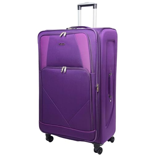 Divergent Retail DR568 Soft Case Vier Rad Reisegepäck Koffer Lila, violett, X Large, Vier Räder leicht von Divergent Retail