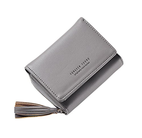 Diyafas Damen Quaste Portemonnaie Kurz Brieftasche Kartenhalter Reißverschluss Geldbörse Damen Kleine Clutch Handtasche von Diyafas