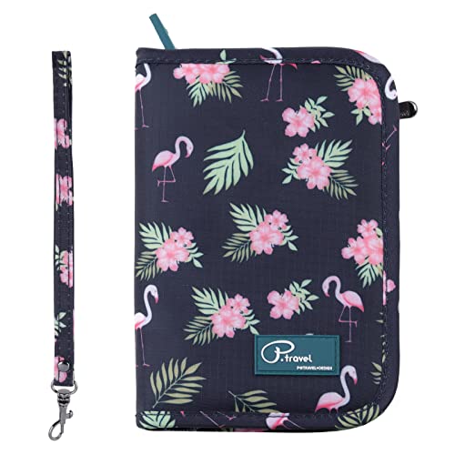 Dizdvizd Reisepass Schutzhülle für Damen, Reisepass Tasche Ausweistasche Dokumententasche Organizer für Reisen - Flamingo von Dizdvizd